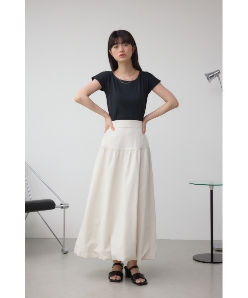 AZUL by moussy（アズールバイマウジー）の「C/T撥水バルーンギャザースカート（スカート・レディース・ブルー/ブラック/ライトベージュ・SMALL/MEDIUM）」の21枚目の写真