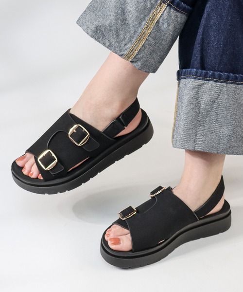 AAA+（サンエープラス）の「AAA+/ 軽量厚底 ダブルモンク コンフォート ストラップサンダル(3719)（サンダル・レディース・ブラック/ブラック系その他・S/M/L）」の14枚目の写真