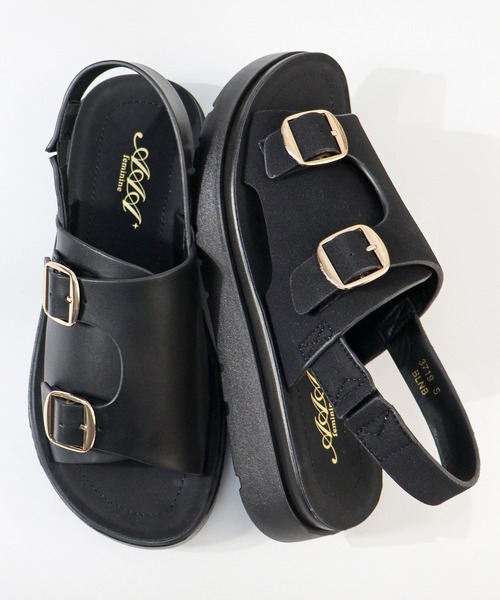 AAA+（サンエープラス）の「AAA+/ 軽量厚底 ダブルモンク コンフォート ストラップサンダル(3719)（サンダル・レディース・ブラック/ブラック系その他・S/M/L）」の7枚目の写真