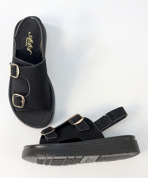 AAA+（サンエープラス）の「AAA+/ 軽量厚底 ダブルモンク コンフォート ストラップサンダル(3719)（サンダル・レディース・ブラック/ブラック系その他・S/M/L）」の15枚目の写真