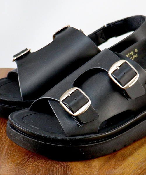 AAA+（サンエープラス）の「AAA+/ 軽量厚底 ダブルモンク コンフォート ストラップサンダル(3719)（サンダル・レディース・ブラック/ブラック系その他・S/M/L）」の10枚目の写真