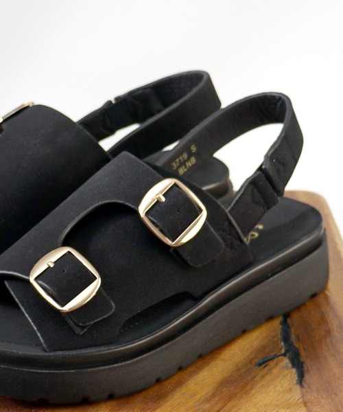 AAA+（サンエープラス）の「AAA+/ 軽量厚底 ダブルモンク コンフォート ストラップサンダル(3719)（サンダル・レディース・ブラック/ブラック系その他・S/M/L）」の11枚目の写真