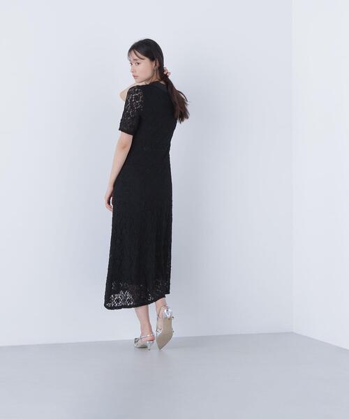 NATURAL BEAUTY BASIC(ナチュラルビューティーベーシック)の「◇スキッパーシュリンクレースワンピース(ワンピース・レディース・ブラック/オフホワイト・MEDIUM/P/S)」の5枚目の写真