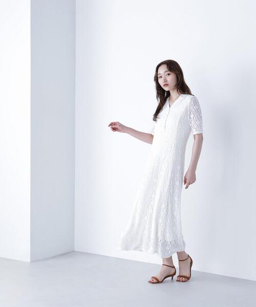 NATURAL BEAUTY BASIC(ナチュラルビューティーベーシック)の「◇スキッパーシュリンクレースワンピース(ワンピース・レディース・ブラック/オフホワイト・MEDIUM/P/S)」の8枚目の写真