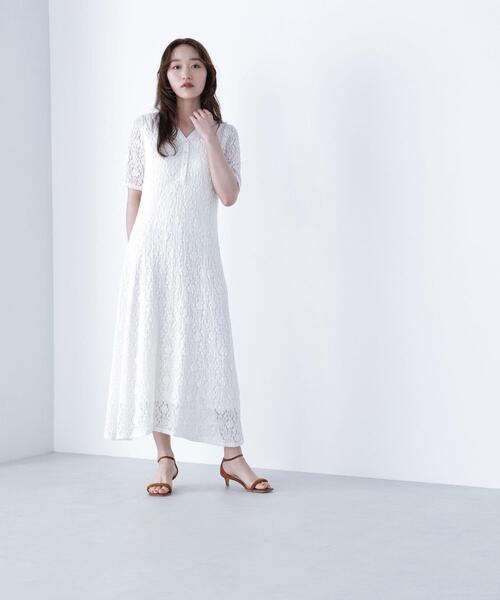 NATURAL BEAUTY BASIC(ナチュラルビューティーベーシック)の「◇スキッパーシュリンクレースワンピース(ワンピース・レディース・ブラック/オフホワイト・MEDIUM/P/S)」の10枚目の写真