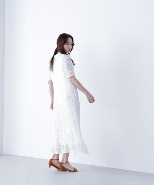 NATURAL BEAUTY BASIC(ナチュラルビューティーベーシック)の「◇スキッパーシュリンクレースワンピース(ワンピース・レディース・ブラック/オフホワイト・MEDIUM/P/S)」の12枚目の写真