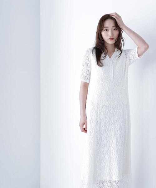 NATURAL BEAUTY BASIC(ナチュラルビューティーベーシック)の「◇スキッパーシュリンクレースワンピース(ワンピース・レディース・ブラック/オフホワイト・MEDIUM/P/S)」の13枚目の写真