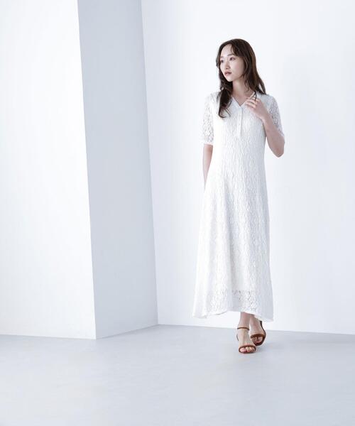 NATURAL BEAUTY BASIC(ナチュラルビューティーベーシック)の「◇スキッパーシュリンクレースワンピース(ワンピース・レディース・ブラック/オフホワイト・MEDIUM/P/S)」の14枚目の写真