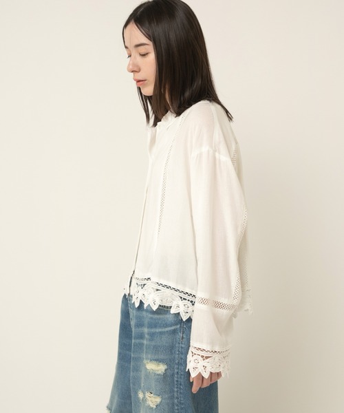 【新品未使用】RNA-N B2921 バテンレース　シャツ　ジャケット　ブラウス セール】B2921 バテンレースシャツジャケット（シャツ/ブラウス）｜RNA