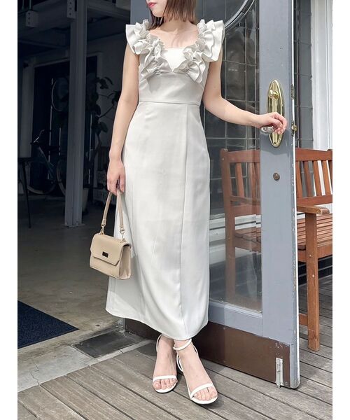 人気dazzlin/カスレフラワーIラインワンピース セール】【WEB限定】カスレフラワーIラインワンピース（ワンピース