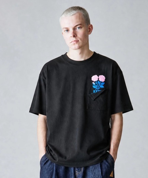 rehacer(レアセル)の「rehacer : BloomPocket Relax Fit T-Shirt / ブルームポケット リラックスフィット Tシャツ(Tシャツ/カットソー・メンズ・ホワイト/ブラック・SMALL/MEDIUM/LARGE/X-LARGE)」の2枚目の写真