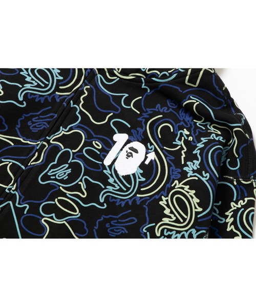 BAPE X 88RISING GLOW IN THE DARK CAMO SHARK FULL ZIP HOODIE  