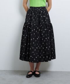 セール】2トーン ドット ジャガード フレアスカート（スカート