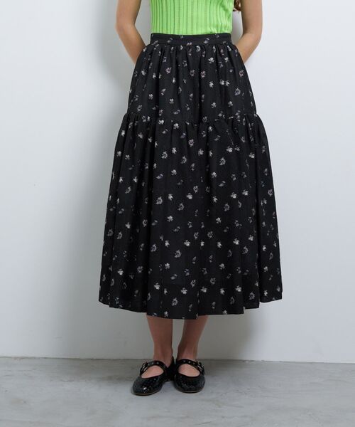 LANVIN en Bleu（ランバンオンブルー）の「ｆｌｅｕｒｅｔｔｅシャガードスカート（スカート・レディース・オフホワイト/ブラック・36/38/40）」の2枚目の写真