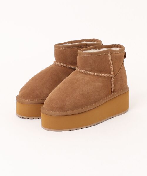 EMU Australia（エミューオーストラリア）の「【EMU（エミュ）】ムートンブーツ　ショート丈 ミニ丈 ショートブーツ　厚底（ブーツ・レディース・ブラック/ライトブラウン/ブラウン/チャコールグレー・6/8/5/7）」の3枚目の写真