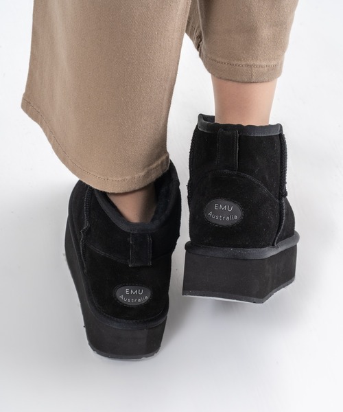 EMU Australia（エミューオーストラリア）の「【EMU（エミュ）】ムートンブーツ　ショート丈 ミニ丈 ショートブーツ　厚底（ブーツ・レディース・ブラック/ライトブラウン/ブラウン/チャコールグレー・6/8/5/7）」の9枚目の写真