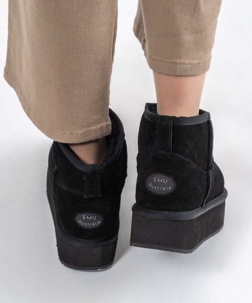 EMU Australia（エミューオーストラリア）の「【EMU（エミュ）】ムートンブーツ　ショート丈 ミニ丈 ショートブーツ　厚底（ブーツ・レディース・ブラック/ライトブラウン/ブラウン/チャコールグレー・6/8/5/7）」の11枚目の写真