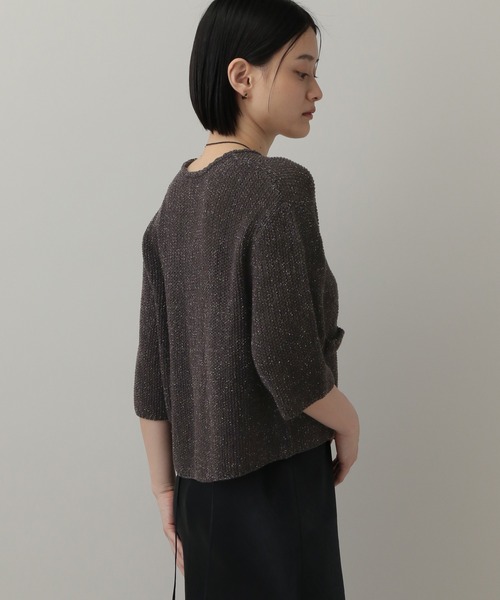 A part by(アパートバイ)の「ラメツィードニットカーディガン(カーディガン/ボレロ・レディース・オフホワイト/チャコールグレー/ピンク系その他・FREE)」の10枚目の写真