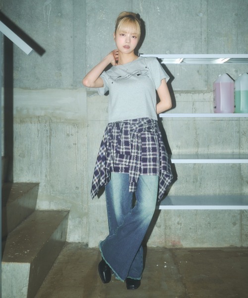 wrapped check shirt skirt / チェックシャツスカート（スカート