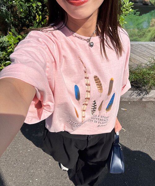 CIAOPANIC(チャオパニック)の「【BIRDMANIA/バードマニア】野鳥コレクションTシャツ(Tシャツ/カットソー・レディース・ホワイト/ネイビー/ピンク/ホワイト系その他/ダークブルー/ピンク系その他/ホワイト系その他2/ホワイト系その他3/ピンク系その他2/ピンク系その他3・FREE)」の7枚目の写真