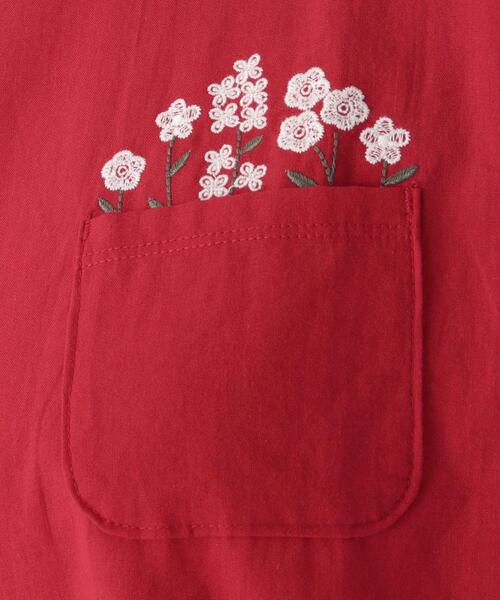 one'sterrace(ワンズテラス)の「コットン天竺 花刺繍入り5分袖プルオーバー(Tシャツ/カットソー・レディース・レッド系9/アイボリー系8/ネイビー系5・02)」の12枚目の写真