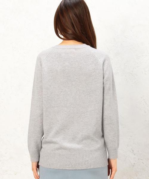 green label relaxing（グリーンレーベルリラクシング）の「KF W/YAK V/N プルオーバー ニット◆（ニット/セーター・レディース・オフホワイト/ライトグレー/ネイビー・フリー）」の5枚目の写真
