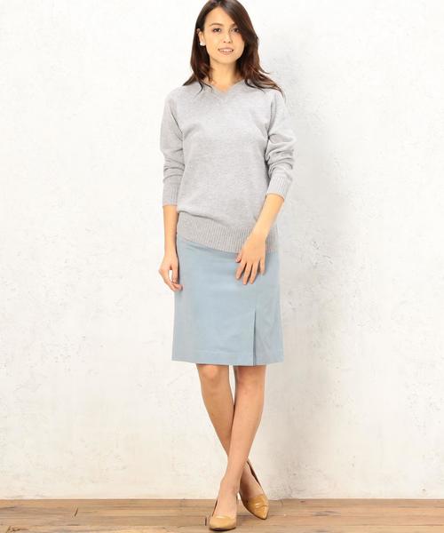 green label relaxing（グリーンレーベルリラクシング）の「KF W/YAK V/N プルオーバー ニット◆（ニット/セーター・レディース・オフホワイト/ライトグレー/ネイビー・フリー）」の7枚目の写真