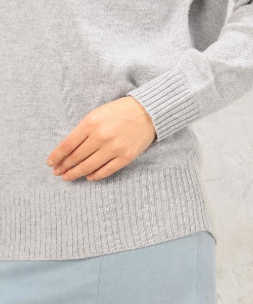 green label relaxing（グリーンレーベルリラクシング）の「KF W/YAK V/N プルオーバー ニット◆（ニット/セーター・レディース・オフホワイト/ライトグレー/ネイビー・フリー）」の9枚目の写真