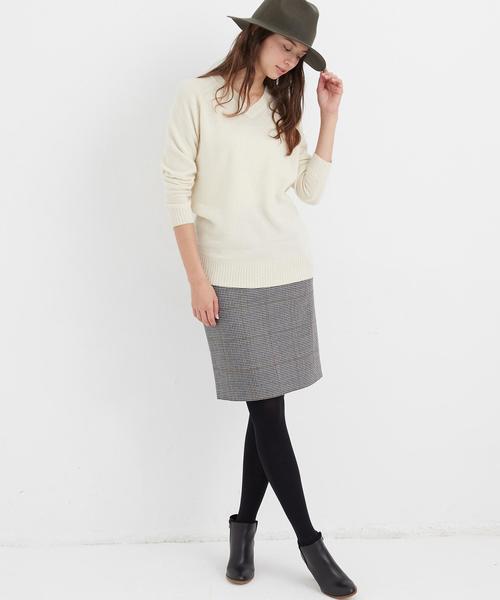 green label relaxing（グリーンレーベルリラクシング）の「KF W/YAK V/N プルオーバー ニット◆（ニット/セーター・レディース・オフホワイト/ライトグレー/ネイビー・フリー）」の15枚目の写真