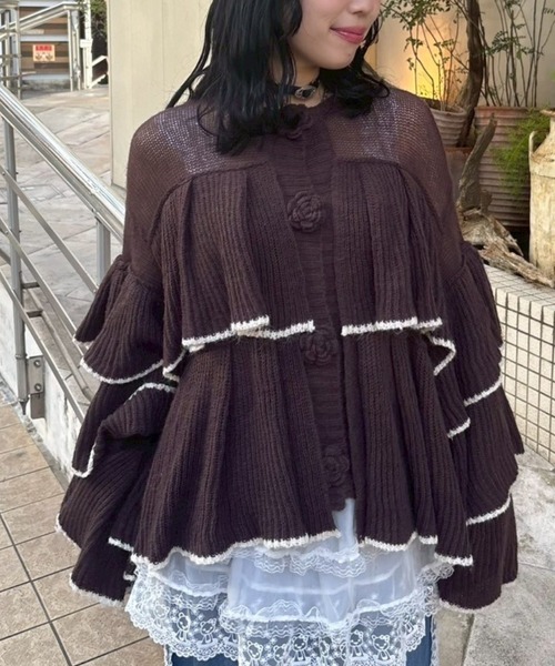 Candy Stripper FRILL COLLAR KNIT カーディガン Candy Stripper カーディガン FANCY RIBBON KNIT レディース
