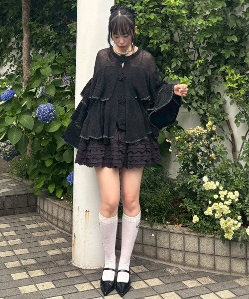 Candy Stripper(キャンディストリッパー)の「ROSE SHEER KNIT カーディガン(カーディガン/ボレロ・レディース・ブラウン/アイボリー/ブラック・FREE)」の16枚目の写真