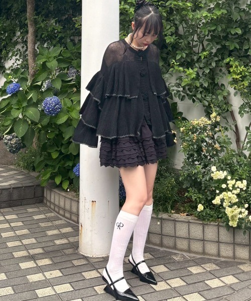 Candy Stripper(キャンディストリッパー)の「ROSE SHEER KNIT カーディガン(カーディガン/ボレロ・レディース・ブラウン/アイボリー/ブラック・FREE)」の17枚目の写真