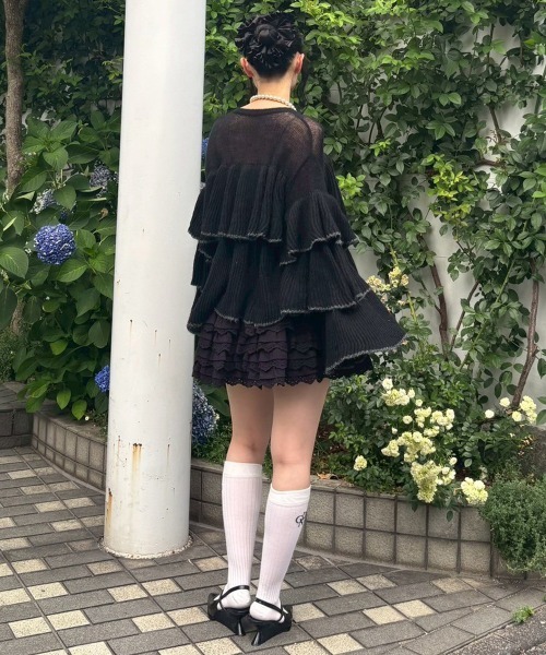 Candy Stripper(キャンディストリッパー)の「ROSE SHEER KNIT カーディガン(カーディガン/ボレロ・レディース・ブラウン/アイボリー/ブラック・FREE)」の19枚目の写真