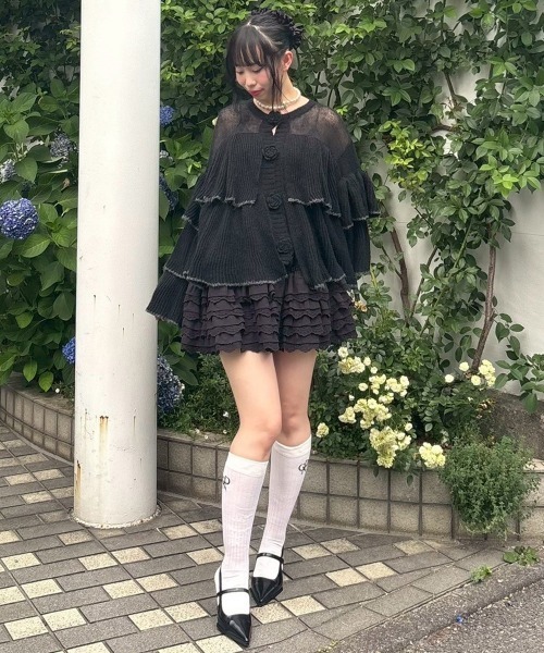 Candy Stripper(キャンディストリッパー)の「ROSE SHEER KNIT カーディガン(カーディガン/ボレロ・レディース・ブラウン/アイボリー/ブラック・FREE)」の15枚目の写真