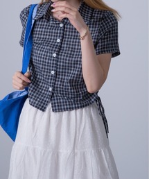 Chiina / サイドリボンチェックシャツ