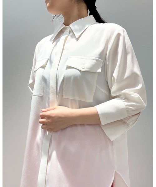 ADORE（アドーア）の「ストレッチデシンブラウス（シャツ/ブラウス・レディース・ネイビー/ピンク/ホワイト・38）」の18枚目の写真