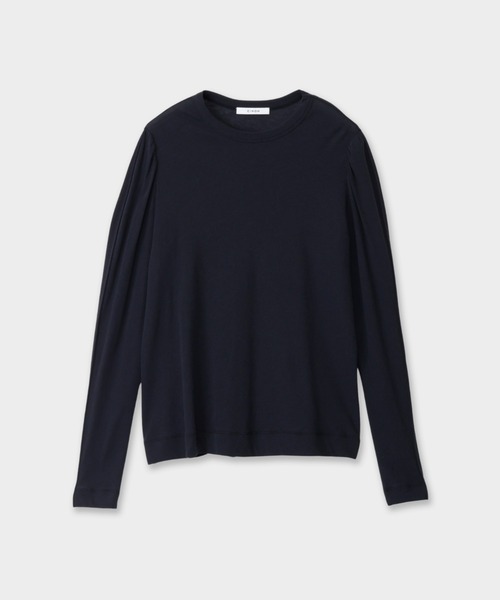 CINOH(チノ)の「PUFF SLEEVE T-SHIRT(Tシャツ/カットソー・レディース・ブラック/ホワイト/ターコイズブルー系・38/36)」の2枚目の写真
