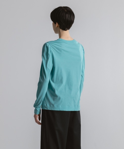 CINOH(チノ)の「PUFF SLEEVE T-SHIRT(Tシャツ/カットソー・レディース・ブラック/ホワイト/ターコイズブルー系・38/36)」の13枚目の写真