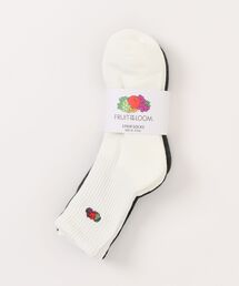 FRUIT OF THE LOOM（フルーツオブザルーム）の「【FRUIT OF THE LOOM】ゆるリッチェル刺繍①/クォーター丈ソックス/3足セット（ソックス/靴下・メンズ）」
