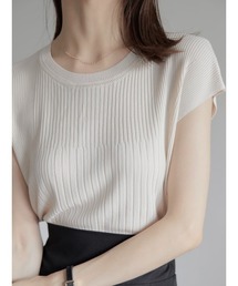 フレンチスリーブリブニット / アイボリー