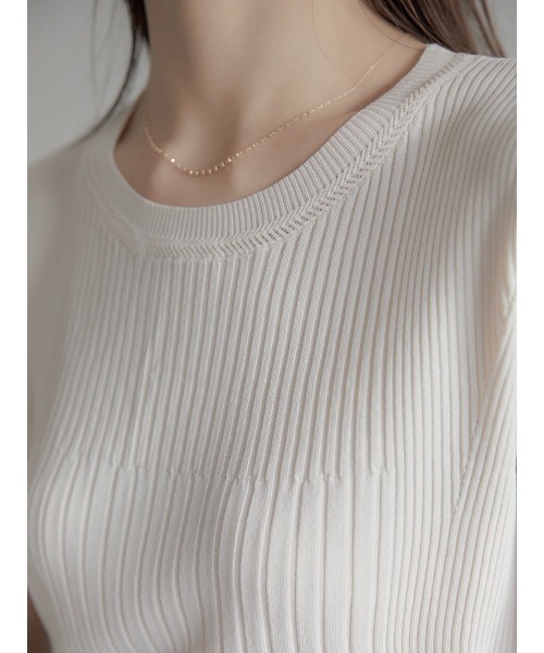 amel（エイメル）の「フレンチスリーブリブニット / アイボリー（ニット/セーター・レディース・アイボリー・FREE）」の5枚目の写真