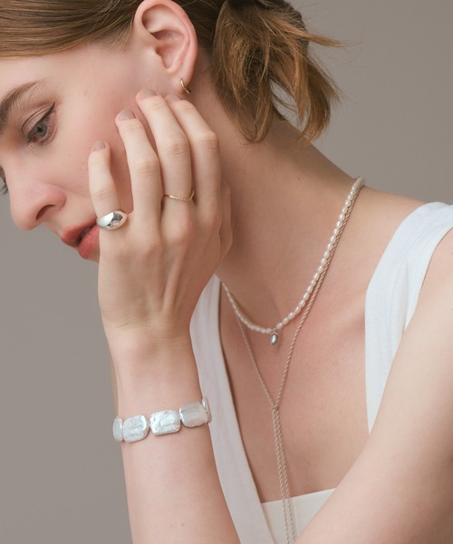 ゴールド淡水パールブレスレット