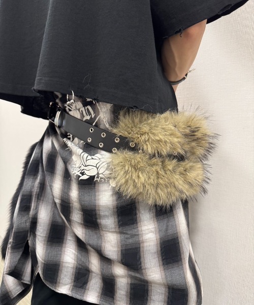 A'GEM/9 × .kom『NOVESSEL/ノベセル』ファー付きハトメベルト（ベルト