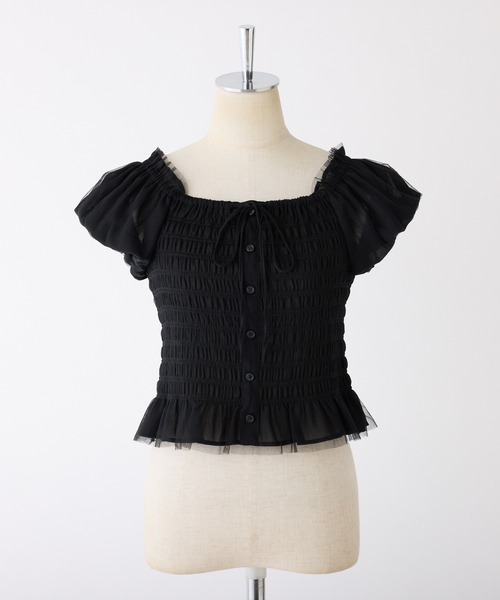 【WEB限定/新色追加】シャーリングブラウス