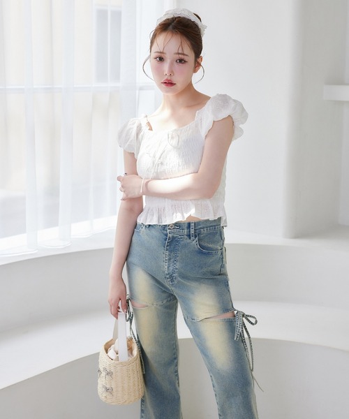 one after another NICE CLAUP（ワンアフターアナザーナイスクラップ）の「【WEB限定/新色追加】シャーリングブラウス（シャツ/ブラウス・レディース・ブラック/ホワイト/ネイビー系/ベージュ系その他・FREE）」の18枚目の写真