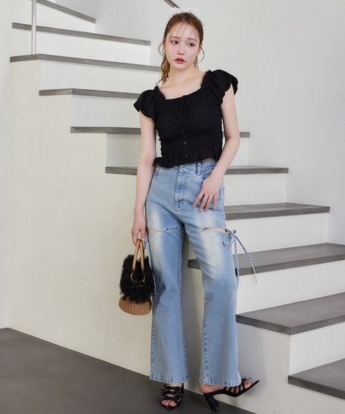 one after another NICE CLAUP（ワンアフターアナザーナイスクラップ）の「【WEB限定/新色追加】シャーリングブラウス（シャツ/ブラウス・レディース・ブラック/ホワイト/ネイビー系/ベージュ系その他・FREE）」の15枚目の写真