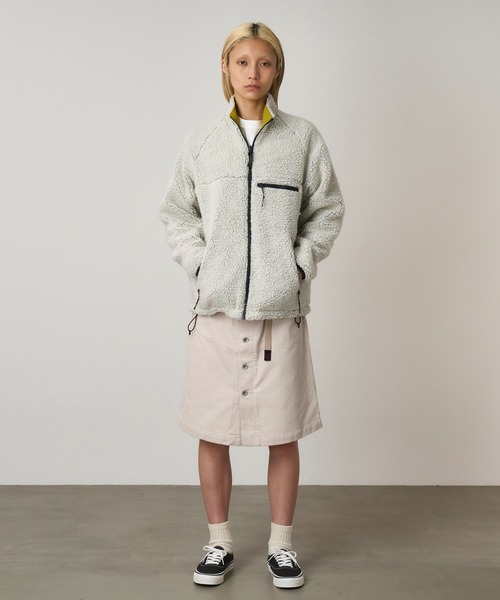 Gramicci（グラミチ）の「REVERSIBLE SHERPA JACKET｜リバーシブルシェルパジャケット（ブルゾン・メンズ・チャコール/オリーブ/ネイビー/ナチュラル・XXL/XS/M/S/XL/L）」の10枚目の写真