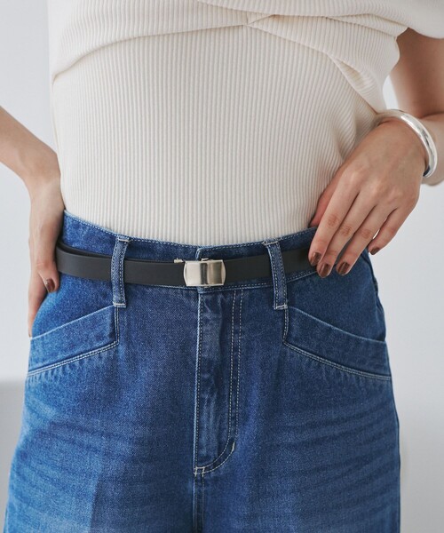 VIS（ビス）の「20ｍｍ幅スムースガチャベルト（ベルト・レディース・ブラック/ダークブラウン・FREE）」の6枚目の写真