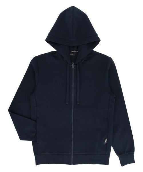 EMPORIO ARMANI STRECH PIQUET TERRY FULLZIP HOODIE ジップパーカ EU
