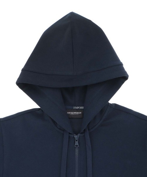 EMPORIO ARMANI STRECH PIQUET TERRY FULLZIP HOODIE ジップパーカ EU